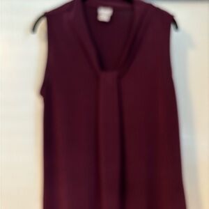Chico's Deep Burgundy Sleeveless Blouse Size 2 Large